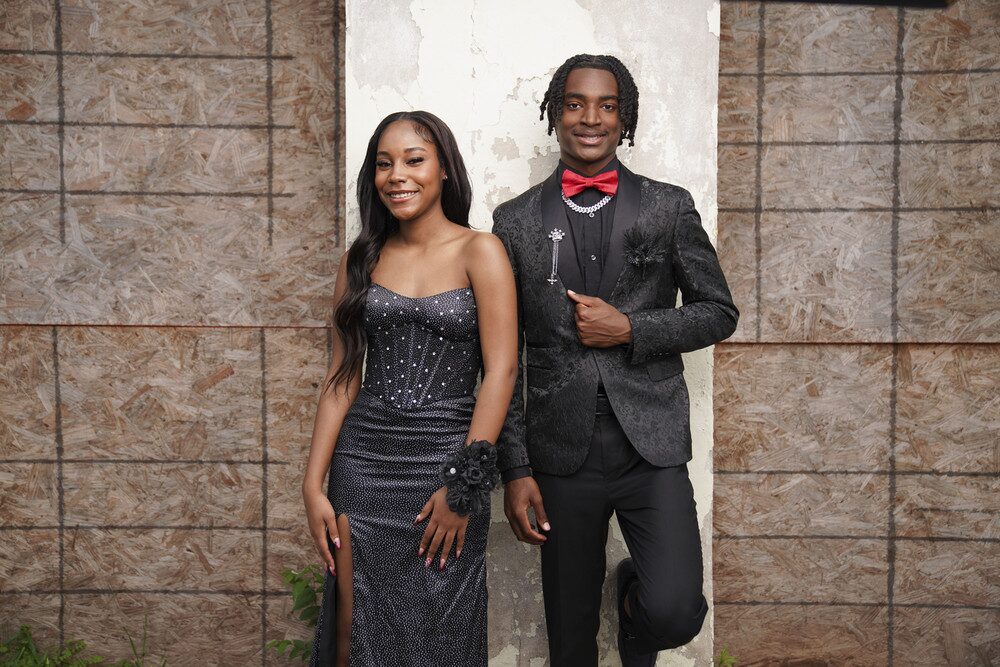Jalen Jackson and his prom date posing together