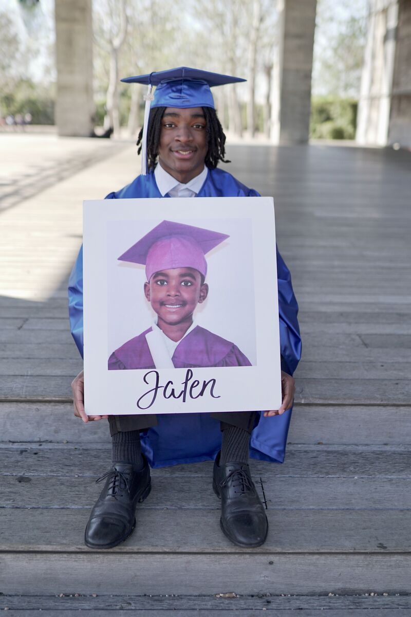 Senior portrait of Jalen Jackson styled for graduation season