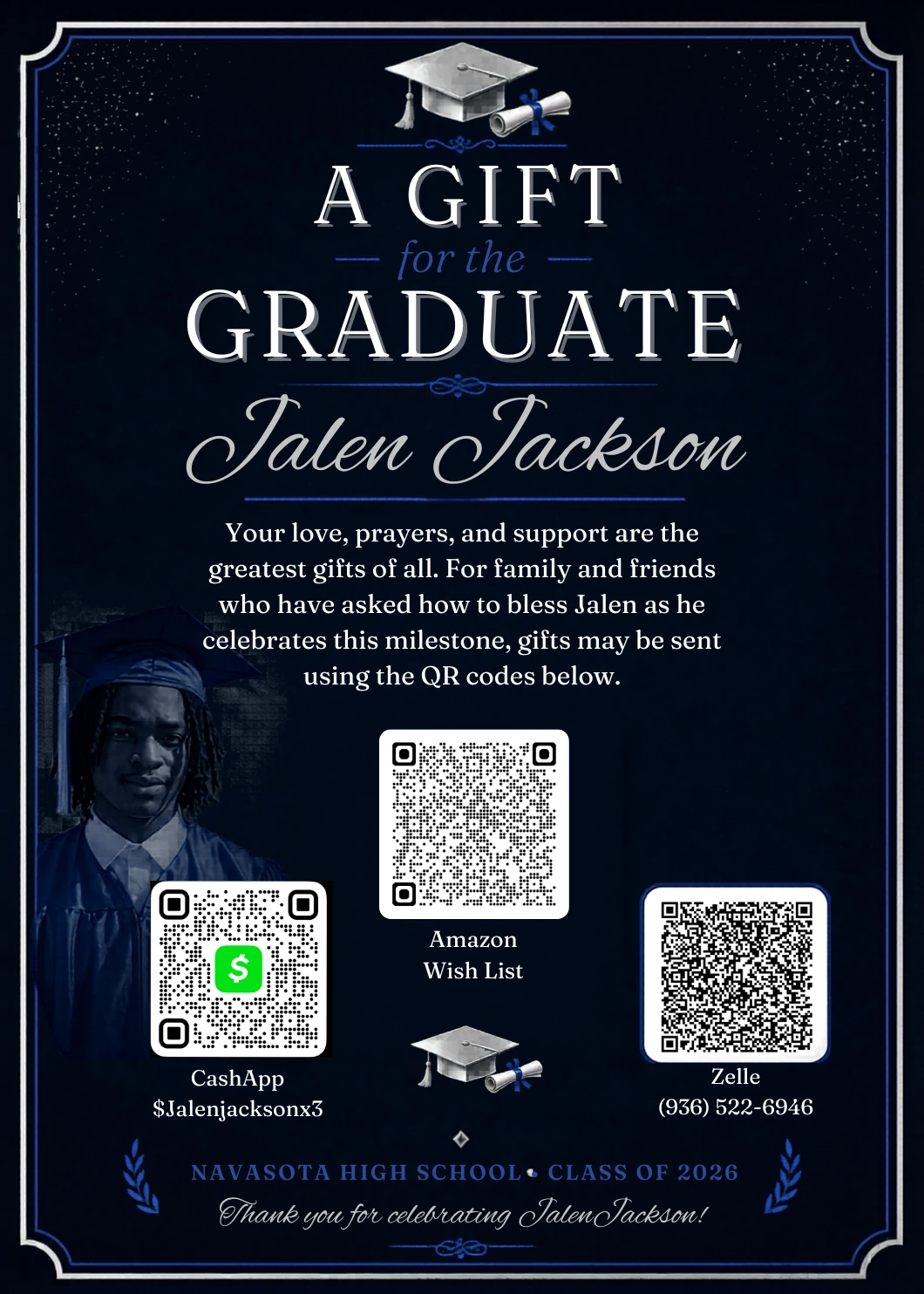 Gift insert for Jalen Jackson